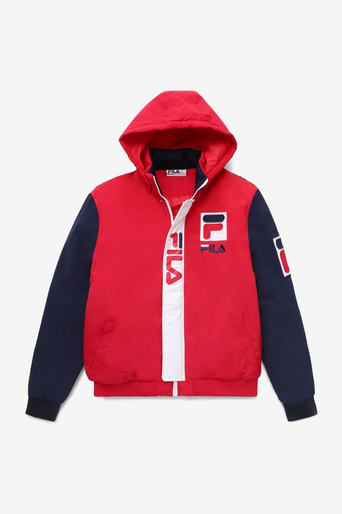 Fila P1 Tech Red/Navy Jacket Mens - NZ 08293-NARC